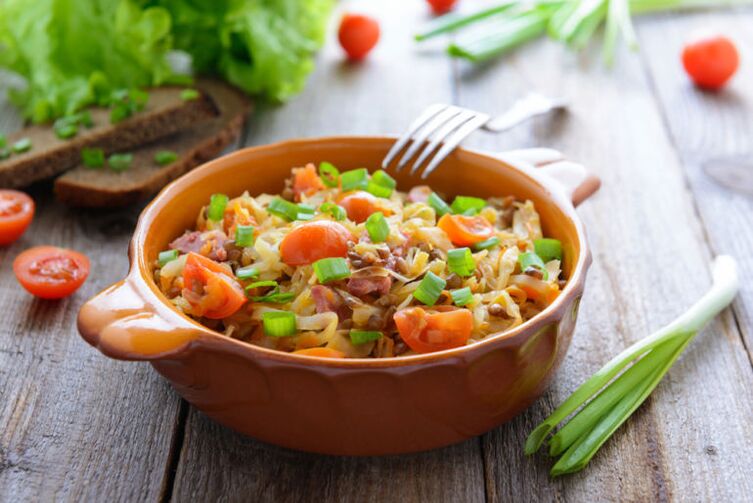 In addition to following the drinking diet, it is allowed to prepare chopped vegetable stew
