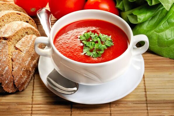 The drinking diet menu can be varied with tomato soup