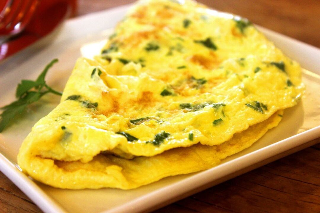 Omelet is a dietary egg dish approved for patients with pancreatitis